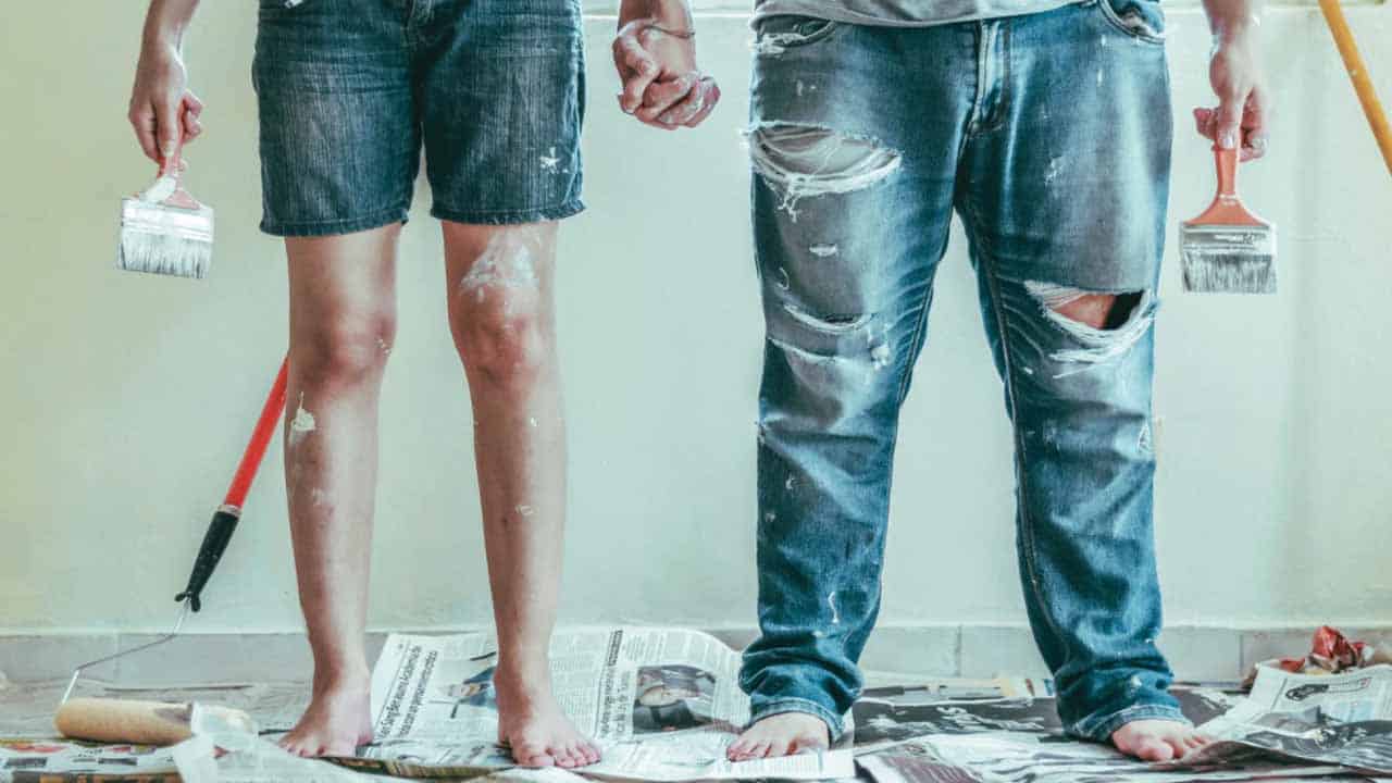 You might be wondering -- is paint harmful to the skin? It depends, there are some paint types that can be harmful to the skin, and some are not. You should check the can of the paint to know for sure.