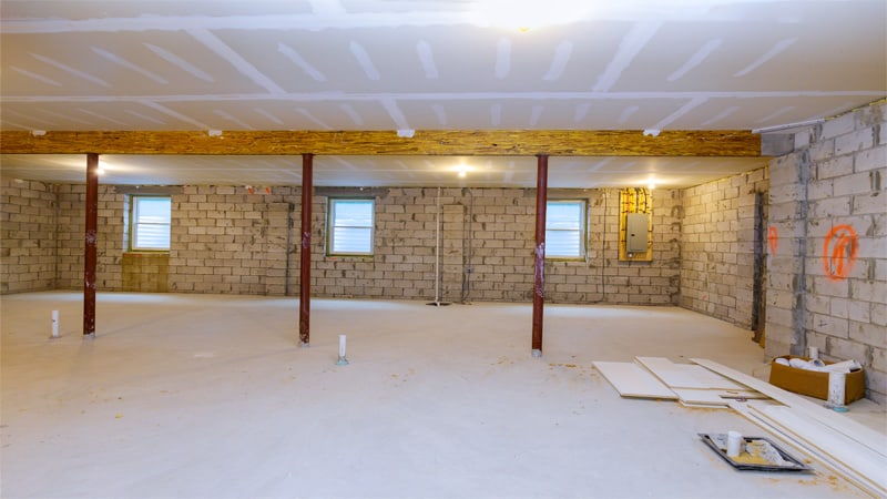 You need to clean the basement floor and remove anything that could get into your way while painting. If you can't remove something then you should cover it.