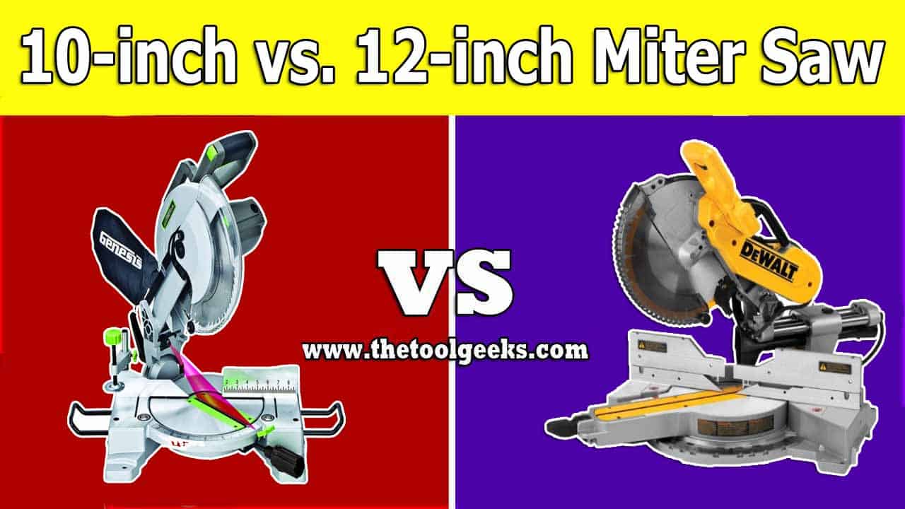 Both, the 10-inch miter saw and the 12-inch miter saw are great. But which one do you need? When comparing a 10-inch miter saw vs 12-inch miter saw then there's one thing that you need to keep in mind. 10-inch miter saws are smaller and are used for detailed projects, while 12-inch miter saws are used for larger and faster-cutting projects.