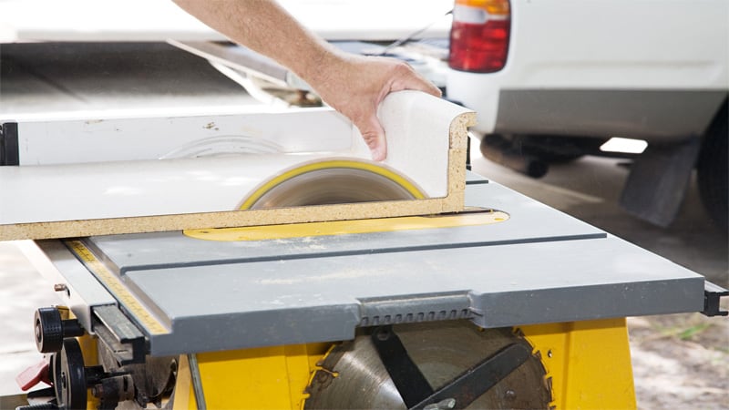 Although the table saw has a static blade, you still can use it to make curved cuts.